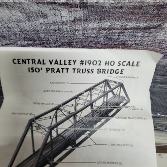 H.O scale central valley #1902 150' pratt truss bridge sealed - Picture 2 of 6